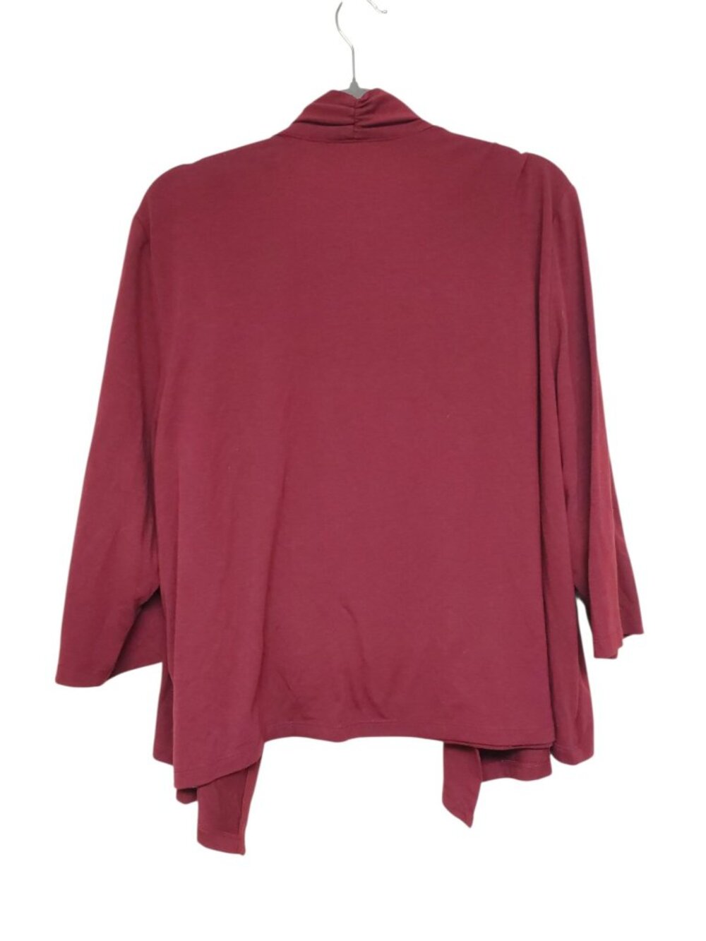 Alfred Dunner Petites Burgundy Gold Stud Faux Layered 2-fer 3/4 Sleeve Top PXL - Picture 3 of 3